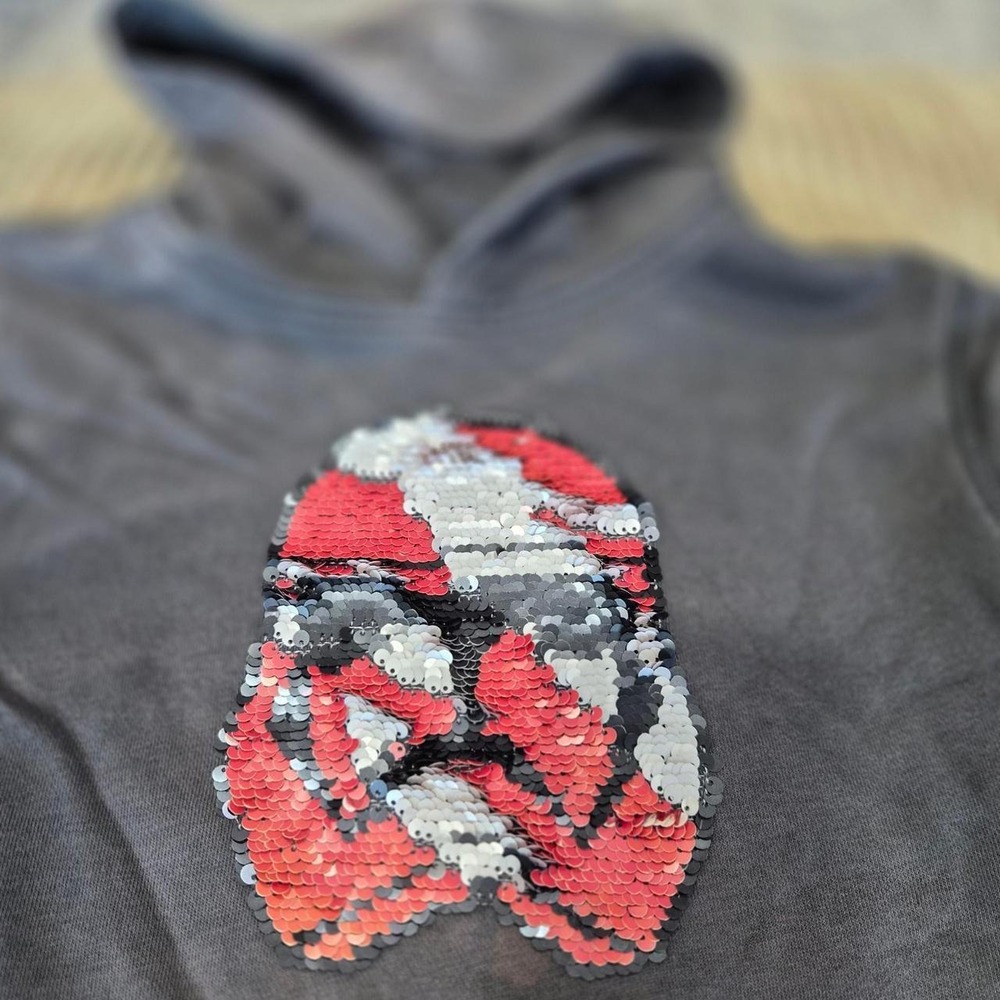 GAP x Star Wars Boys Stormtrooper Flip Sequin Hoodie Size Medium 8 Flawed